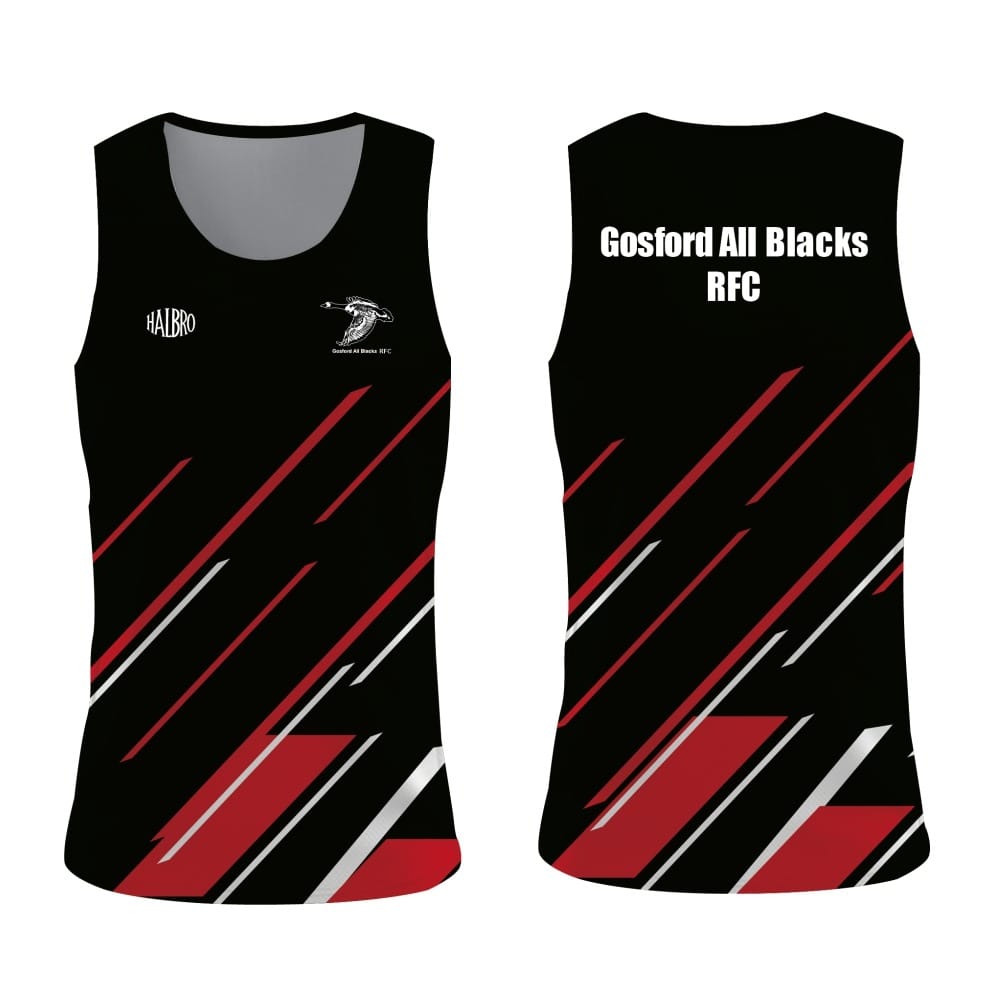 Gosford All Blacks RFC Seniors Sublimated Vest Halbro Sportswear Limited
